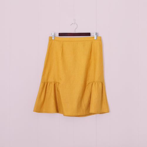 Kindred Linen Skirt // Golden